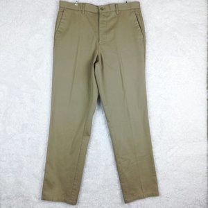 Dockers Mens Dress Pants Flat Front Classic Fit Stretch Waistband Brown 36x34‎